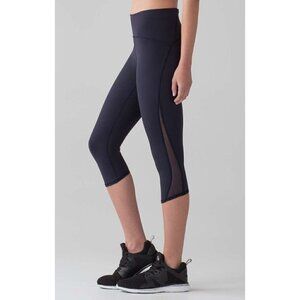 Lululemon Train Times Crop 17" Midnight Navy Athletic Crop Pants 8